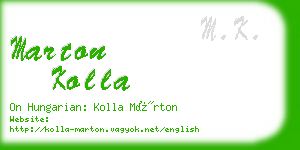 marton kolla business card